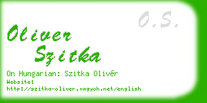 oliver szitka business card